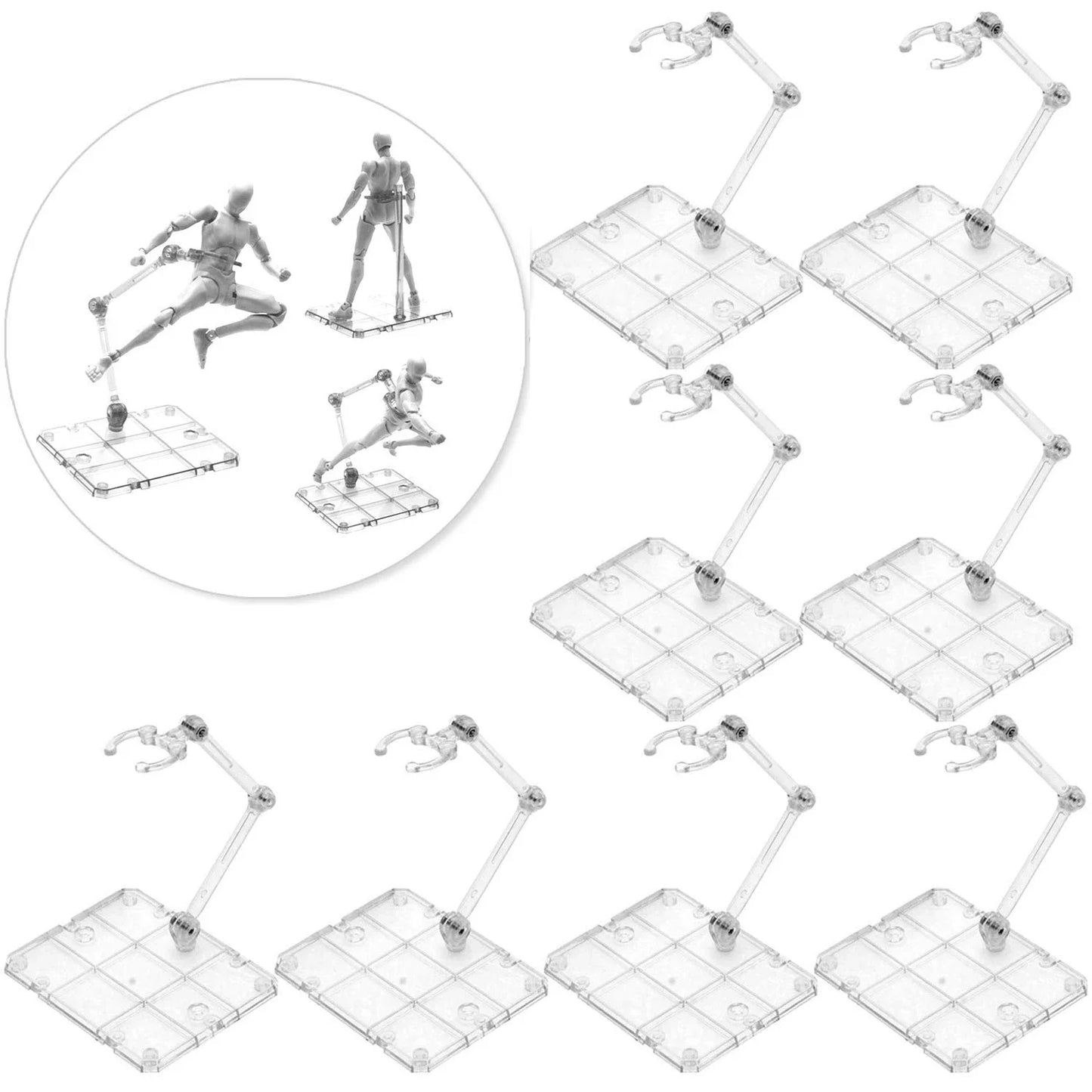 3/5/10PCS Action Figure Display Base – Doll Model Stand for HG, RG, SD, SHF Gundam 1/144 Toys
