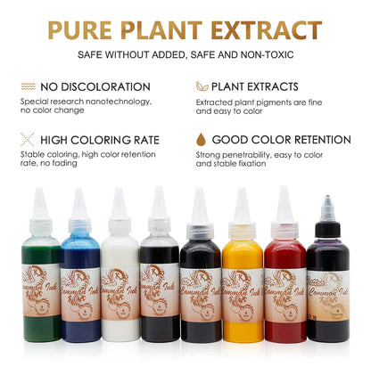 8-Color Airbrush Paint for Temporary Tattoos – 100ml Waterproof Body Art & Semi-Permanent Makeup