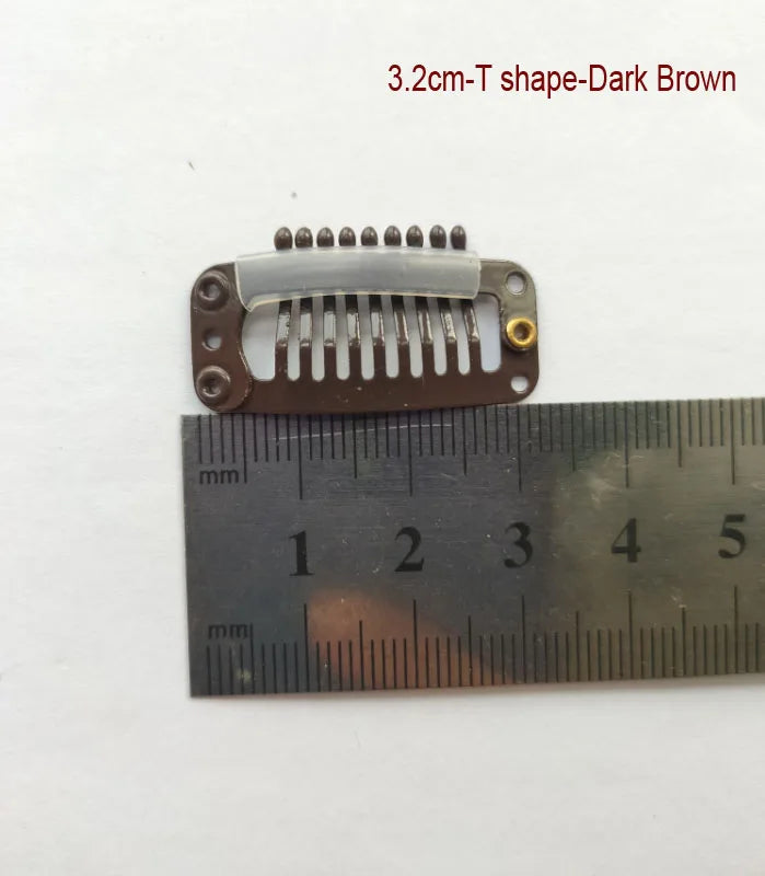 50Pcs Wig Clips Snap Clips - 2.3cm-3.6cm Black & Brown Hair Extension Weft Clips for Wig Styling & Hair Tools