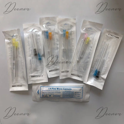 50PCS Sterile Blunt Tip Micro Cannula Needles Set — Flexible Disposable 18G–27G Fine Tip Microcannula