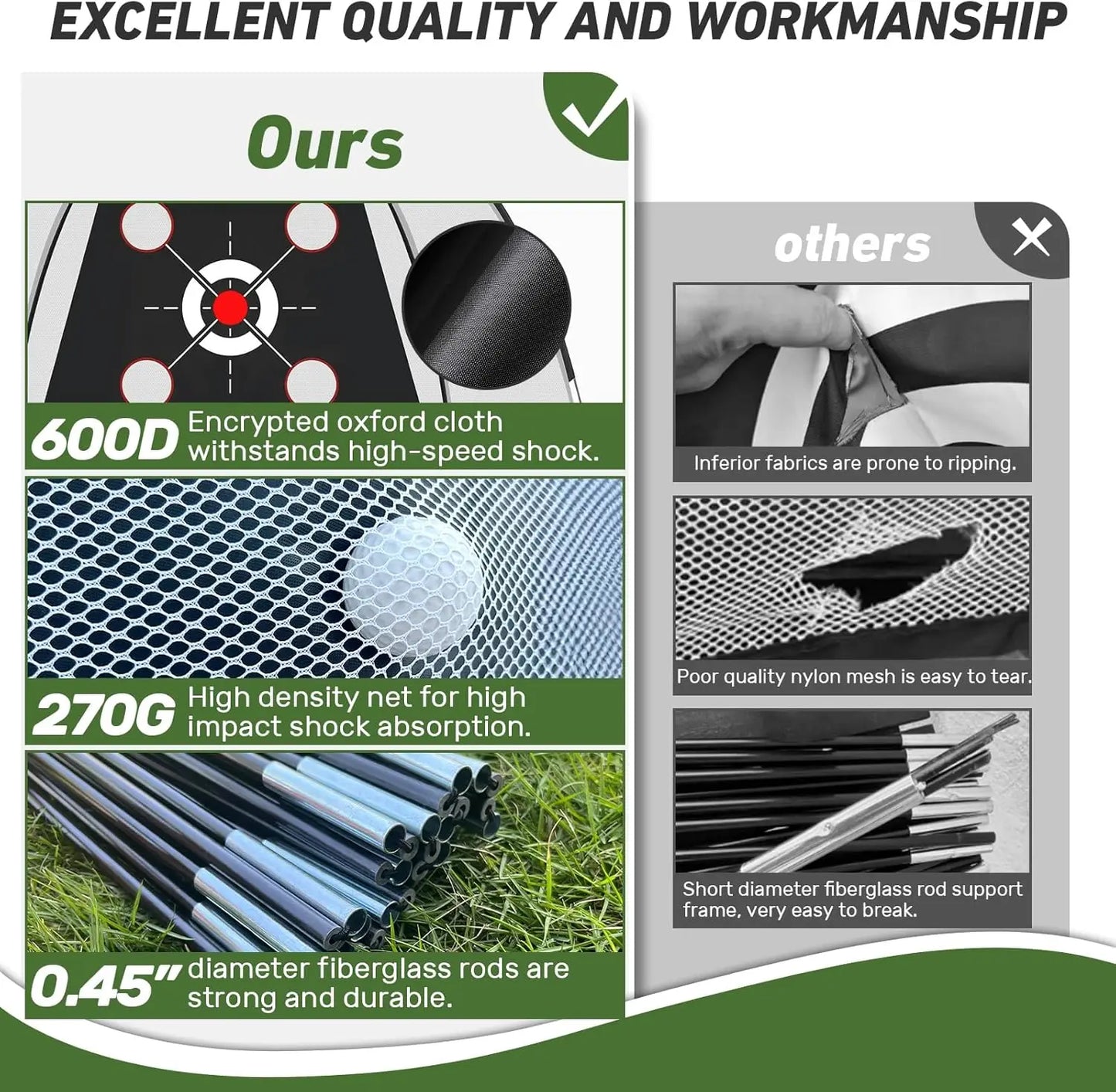 10x7FT Golf Practice Net with Mat & Target Balls – Backyard Driving, Chipping & Swing Training Aid for Home Golf Improvement