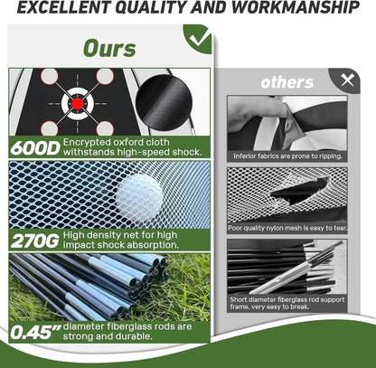 10x7FT Golf Practice Net with Mat & Target Balls – Backyard Driving, Chipping & Swing Training Aid for Home Golf Improvement