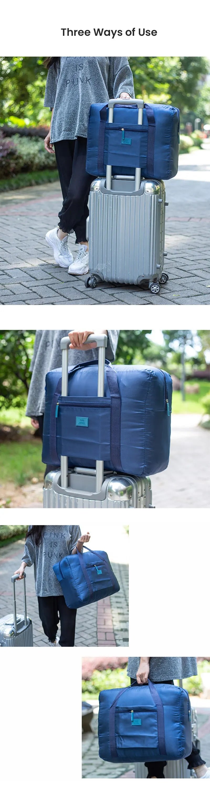 Fashion Foldable Travel Duffel Bag — Lightweight Weekender Tote for Men & Women, Carry-On Luggage Bag