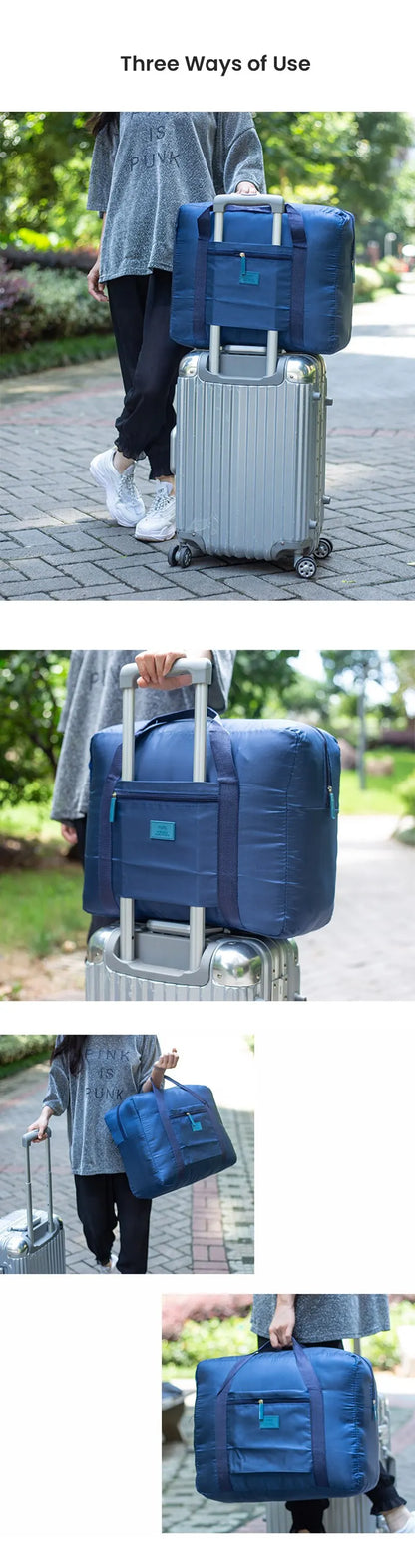 Fashion Foldable Travel Duffel Bag — Lightweight Weekender Tote for Men & Women, Carry-On Luggage Bag