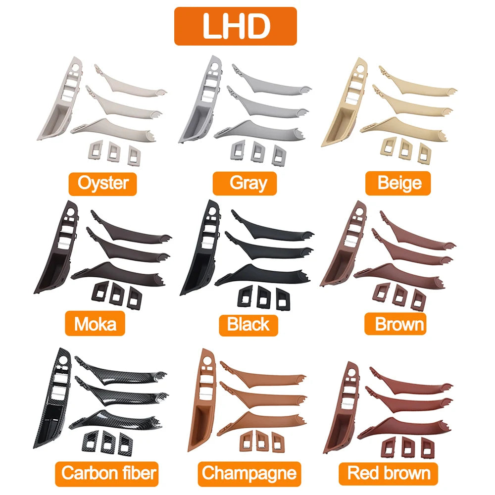 LHD/RHD Car Interior Door Armrest Handle Set | Beige, Black, Brown, Oyster for BMW 5 Series F10 F11 523i-530i