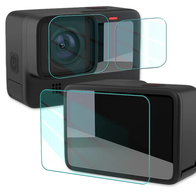 1-9PCS HD Tempered Glass Screen Protector Set – Front & Back Lens Protective Film for GoPro Hero 9-13 Black Cameras