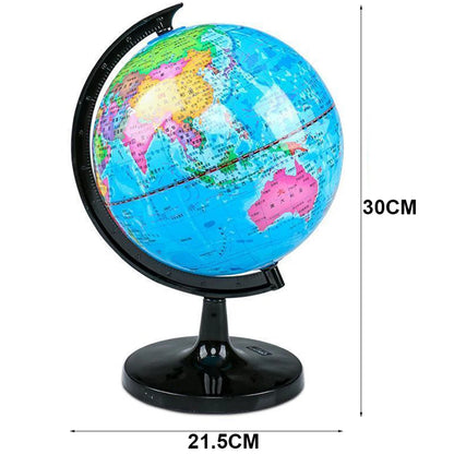 360-Degree Rotating Globe – Educational World Map for Students, Geography Teaching Aid & Kids Learning (30x21.5cm)