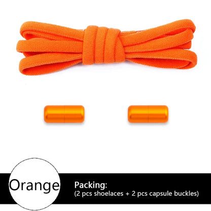 New Colorful Elastic No-Tie Shoelaces – Round Sneakers Laces for Kids & Adults