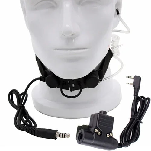 Z Tactical Throat Mic Headset - Z003 Air Tube Earpiece With U94 PTT For BaoFeng And Two Way Radios
