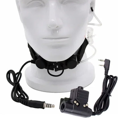 Z Tactical Throat Mic Headset - Z003 Air Tube Earpiece With U94 PTT For BaoFeng And Two Way Radios