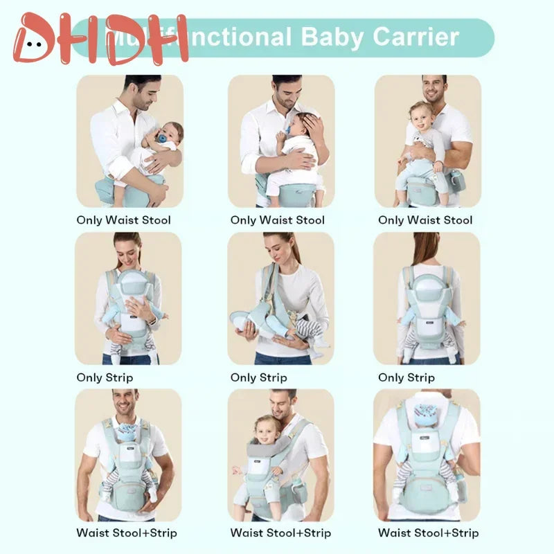Adjustable Ergonomic Baby Carrier – 4 Seasons Universal Waist Stool Baby Carrying Bag, Portable Multifunctional Infant Sling Harness