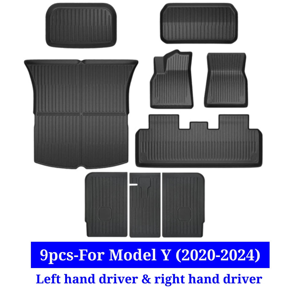 XPE All-Weather Floor Mats for Tesla Model 3/Y (2021-2024) – Waterproof Non-Slip Rubber Trunk Cargo Liner