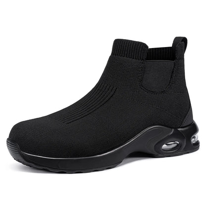 LARNMERN Steel Toe Water Resistant Work Boots for Men & Women Non-Slip Safety Sneakers Slip-On with Air Cushion