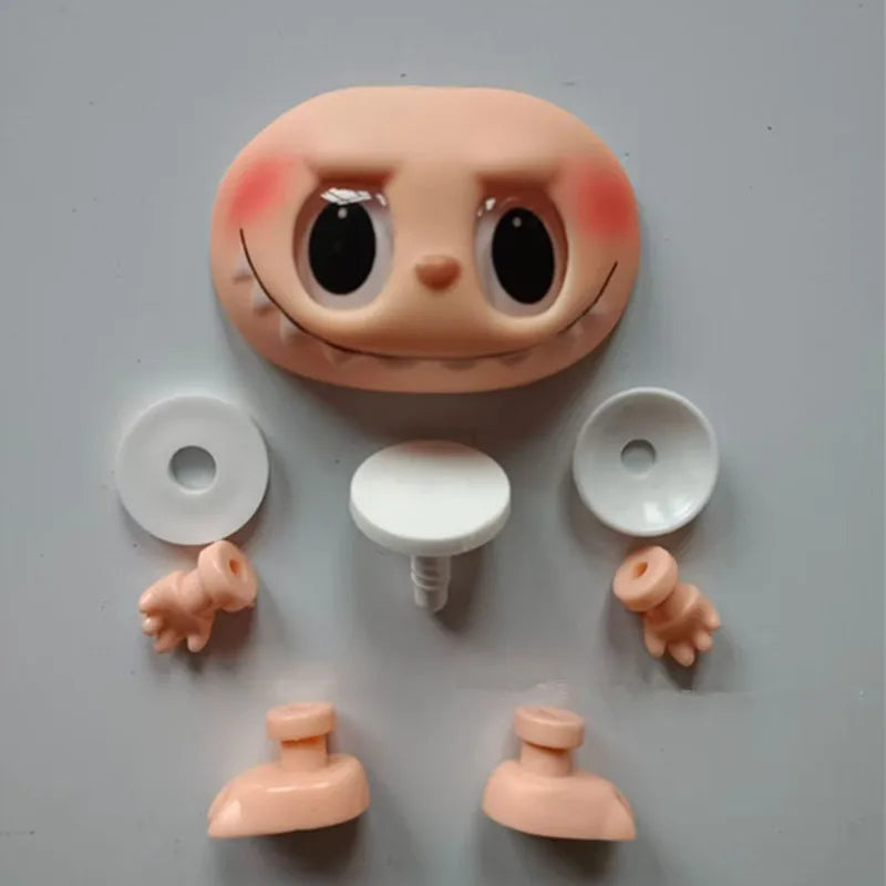 DIY Labubu Macaron Dolls Accessories – Vinyl Face & Hand Foot Blind Box with Switching Emotions