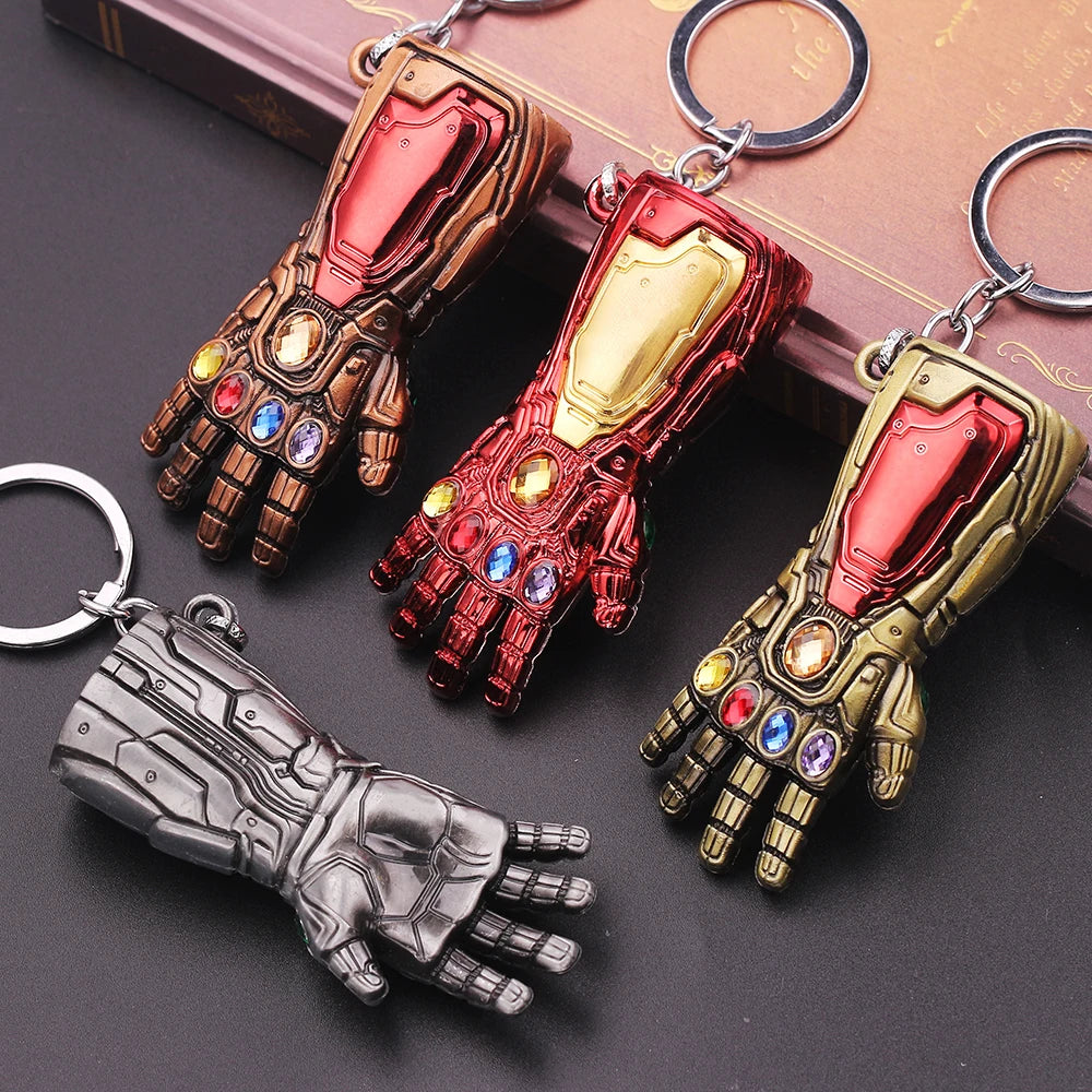 Marvel Iron Man Infinity Gauntlet Keychain – Avengers Infinity Stones Pendant for Fans Gift