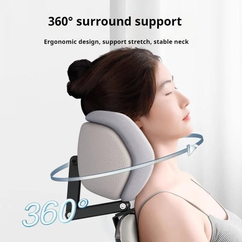 Upgraded Memory Foam Headrest for Office Chair — Adjustable Height & Angle Neck Support Pillow Cushion