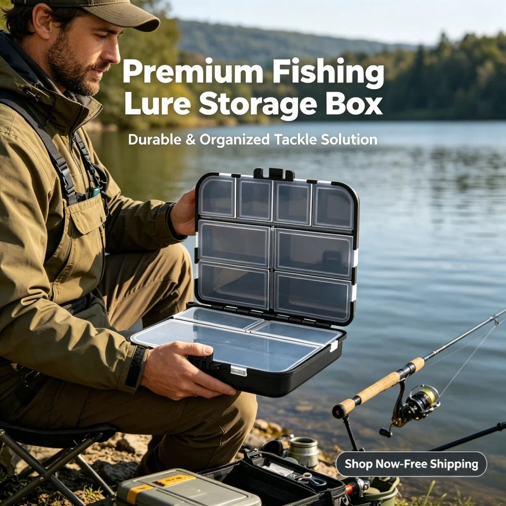 Double-Sided Fishing Tackle Box - Portable Multifunctional Organizer for Bait, Hooks & Fishing Gear