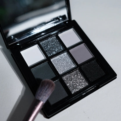 9 Shade Black Swan Eyeshadow Palette - Smoky Matte & Glitter Colors with Long Lasting Easy Blend Finish