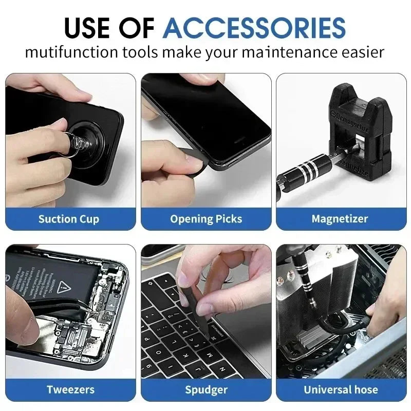 115-in-1 Magnetic Precision Screwdriver Set – Professional Electronics Repair Tools for Laptop, Phone & PC Maintenance
