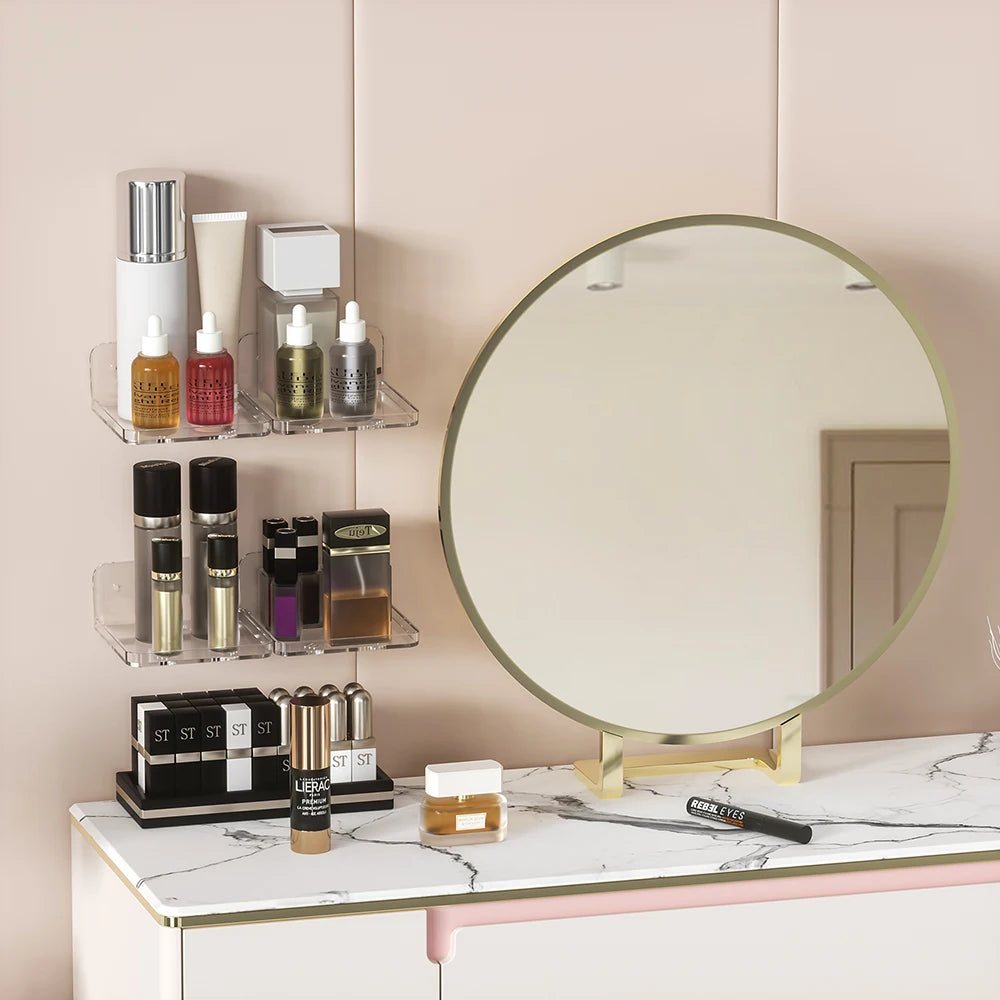 Adhesive Floating Shelf – Wall-Mounted Clear Plastic Shelf for Small Items, Soundbar & Smart Speaker, No Drilling