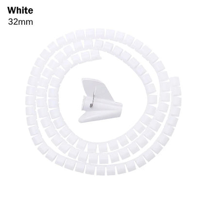2M Spiral Cable Protector — Wire Organizer Tube for Computer Cords, Cable Management Clip, 10/16/22/28/32mm
