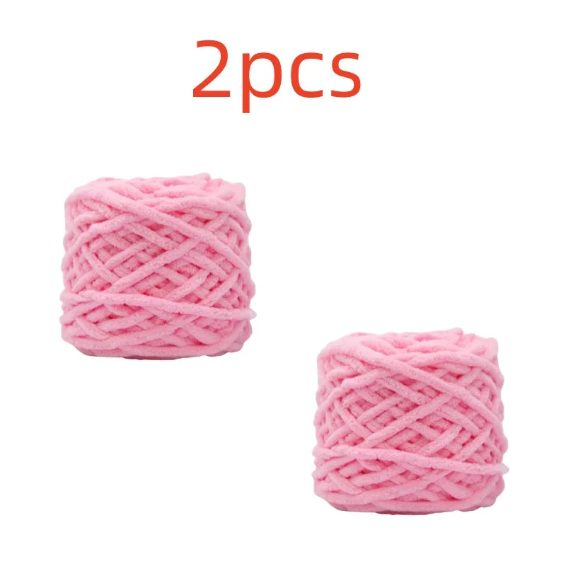 100g Chenille Knitting Yarn – Soft Thick Cotton Ice Strip Wool for DIY Hand Knitting Scarves & Crafts