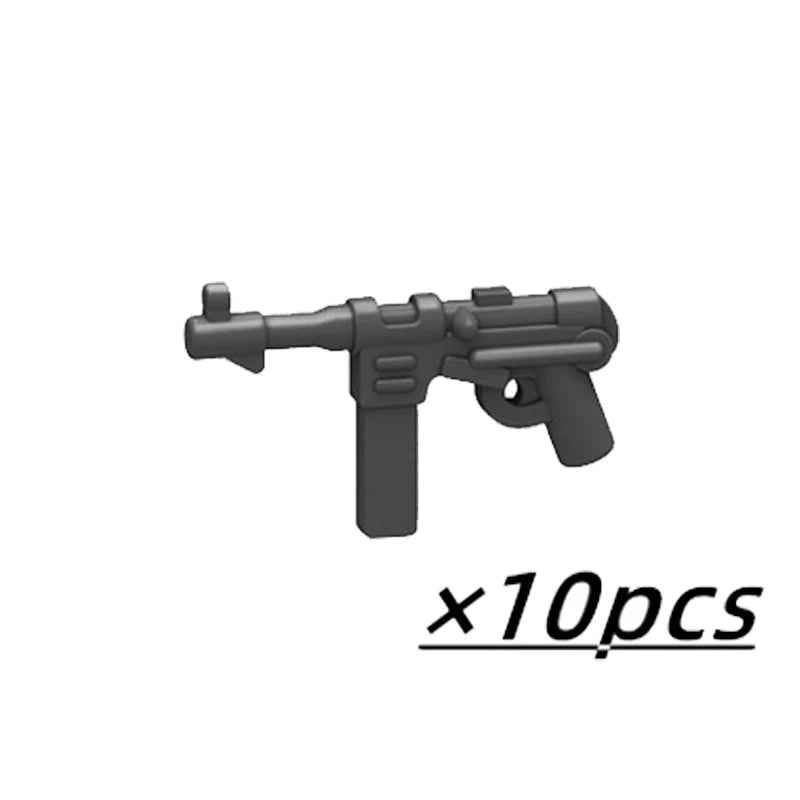 Military Soldier Building Block Figures - MOC Army Weapons Set with Rifles, Rocket Launcher & Mini Gun Toy Gift