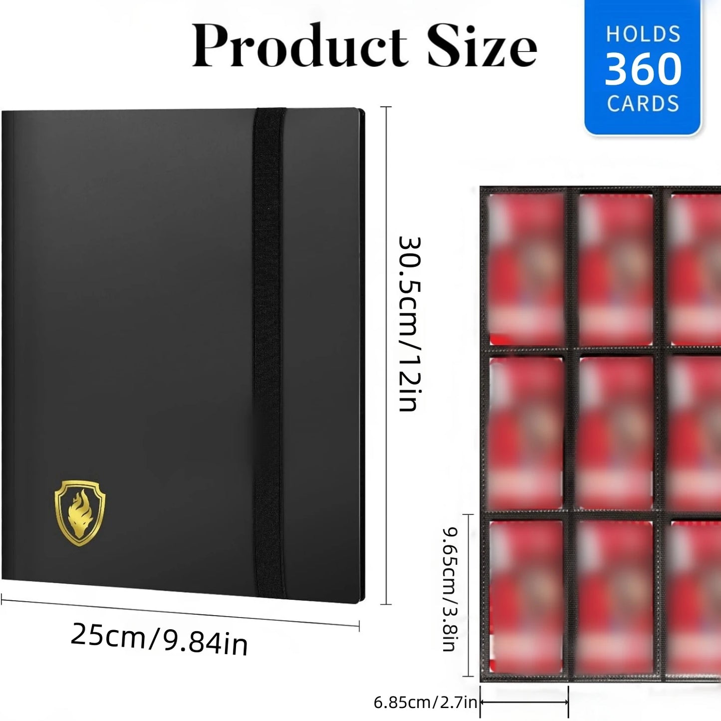 360 Pocket Trading Card Binder – 9 Pocket Side-Loading Album for Yugioh, MTG & TCG Cards
