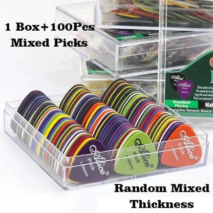 Multicolor ABS Guitar Picks Set – 50/100 Premium Mixed Plastic Plectrums for Acoustic, Electric, Bass & Ukulele