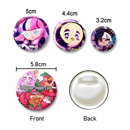 Cookie Run Kingdom Meringue & Jellyfish Enamel Badge – Round Brooch for Backpack, Jewelry Pin & Party Gift