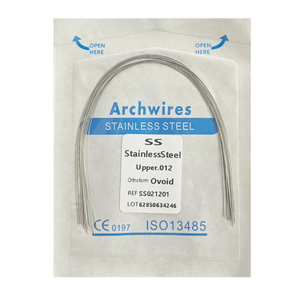 10PCS Dental Orthodontic Arch Wire Set - Stainless Steel Round & Rectangular Dentist Ovoid Form Material