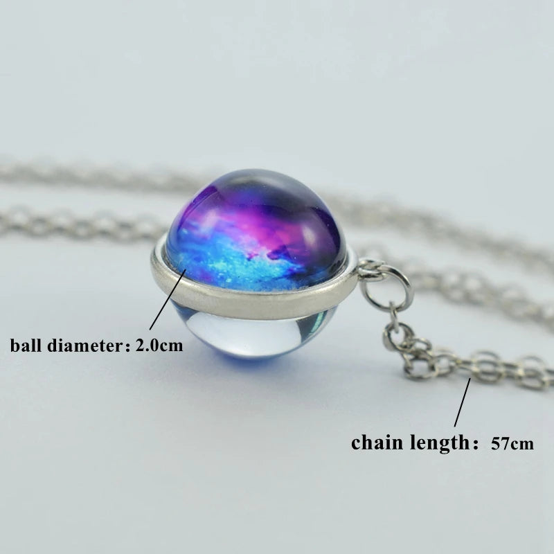Luminous Zodiac Constellation Necklace – Starry Sky Glass Ball Pendant for Men & Women, 12 Astrology Signs Gift