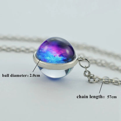 Luminous Zodiac Constellation Necklace – Starry Sky Glass Ball Pendant for Men & Women, 12 Astrology Signs Gift