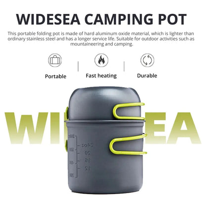 Ultralight Camping Cooking Utensils Set - Widesea Outdoor Tableware Pot Set for Hiking, Picnic, Travel, & Tourist Adventures - Durable Dishes Supplies Equipment