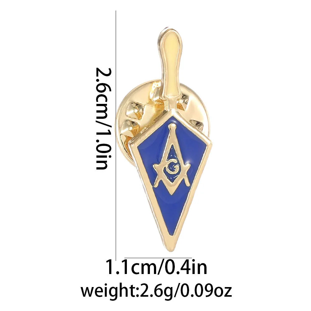 Vintage Masonic Emblem Brooch - Hollow Freemason Symbol Pin Badge for Collectors