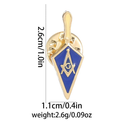 Vintage Masonic Emblem Brooch - Hollow Freemason Symbol Pin Badge for Collectors