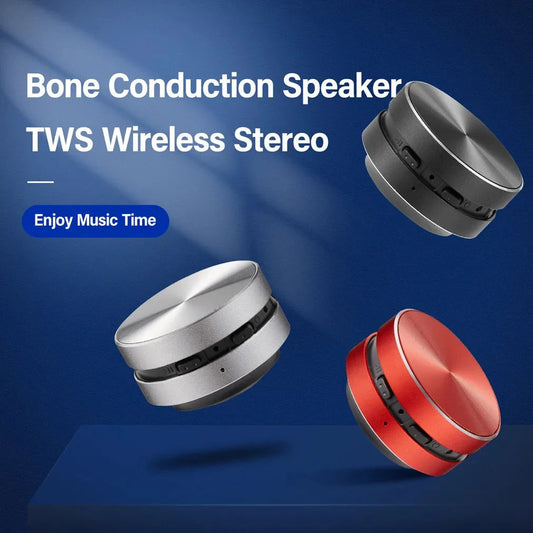 Bone Conduction Bluetooth Speaker – Vibration Stereo Audio, TWS Wireless Mini Portable Metal Speaker, Smallest Design