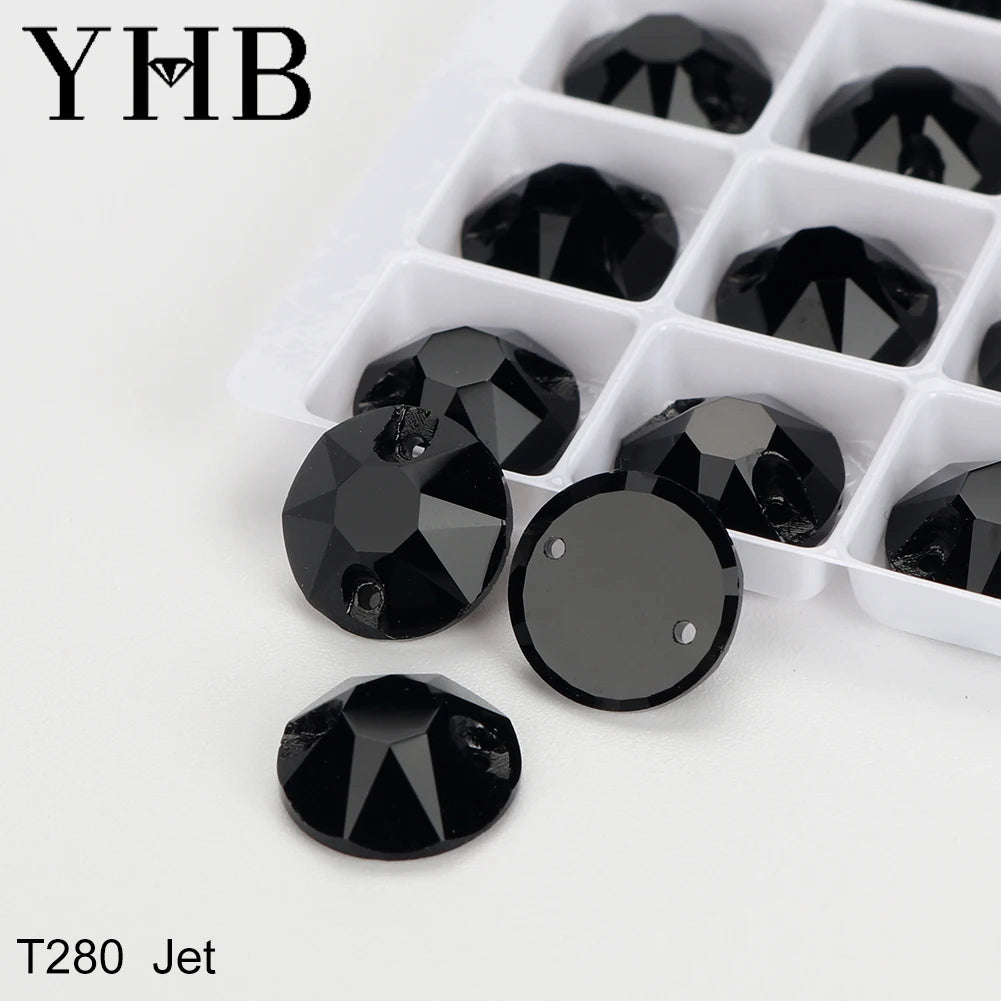 YHB XIRIUS AB Moonlight Glass Crystal — Flatback Sew-On Rhinestones for Garments, Clothes & Bags
