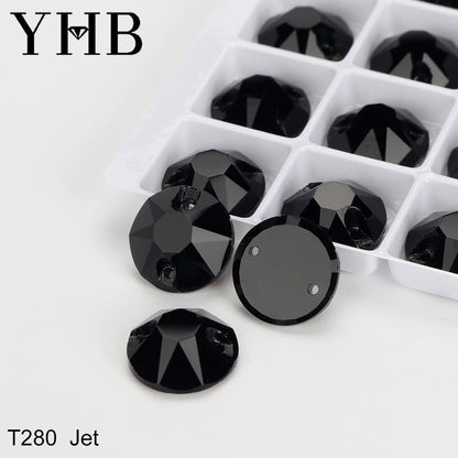 YHB XIRIUS AB Moonlight Glass Crystal — Flatback Sew-On Rhinestones for Garments, Clothes & Bags