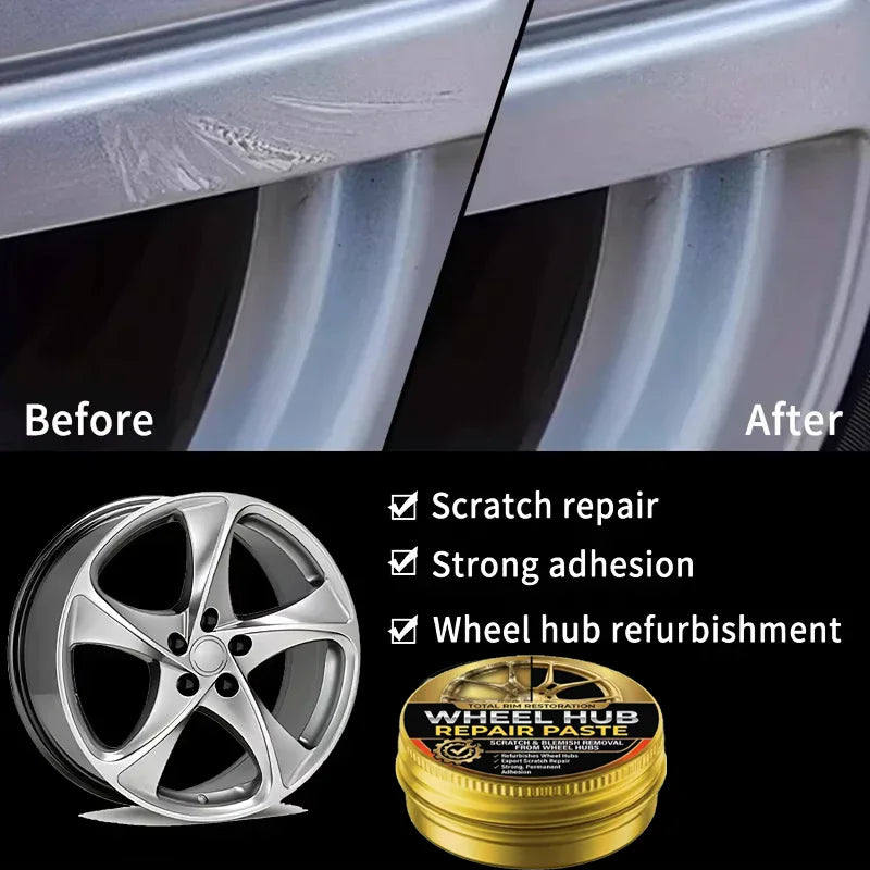 Universal Alloy Wheel Repair Kit - Scratch Remover, Repair Wax & Oxidation Paste Tools