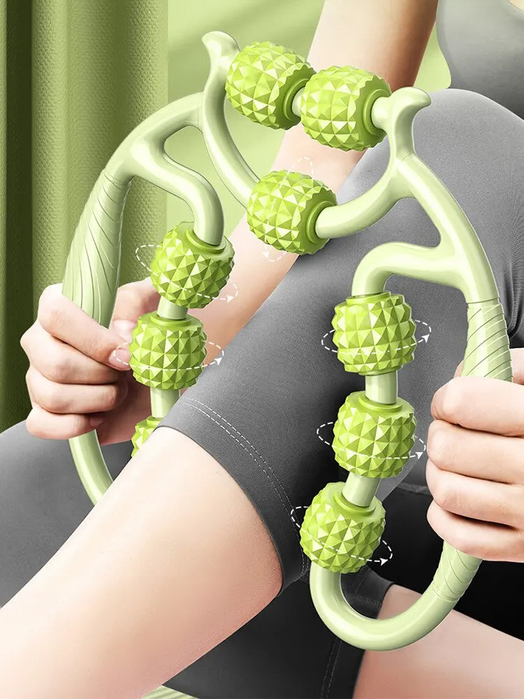 12-Round Circular Leg Slimming Massage Equipment : Muscle Stretch & Relaxation Tool, Leg Slimming Artifact & Clamp