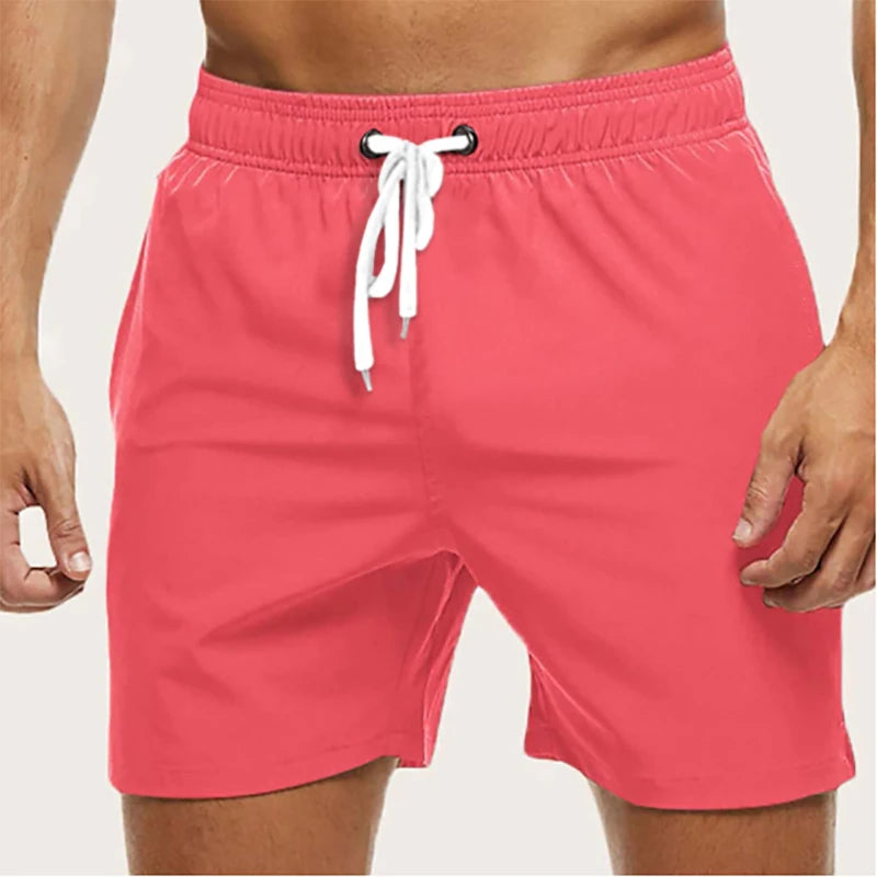 Men’s Quick Dry Swim Trunks – Summer Beach Board Shorts with Side Pockets Mesh Lined Swimwear Bathing Suit