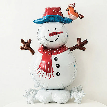 Standing Christmas Snowman Balloon – Winter Holiday Party Decoration for Xmas Theme and Festive Celebrations
