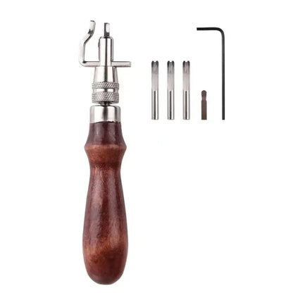7-in-1 Professional Leather Craft Tool – Adjustable Stitching, Slotting & Creasing Trimmer for DIY Handmade Leatherwork