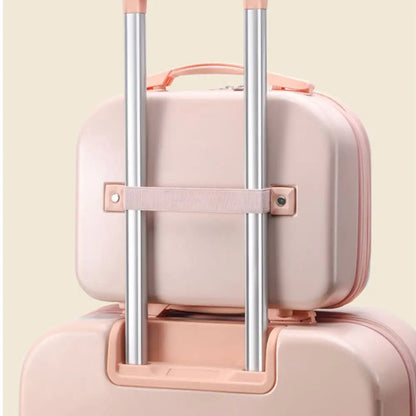 14 Inch Mini Women’s Carry-On Suitcase – Short Trip Travel Luggage & Makeup Bag