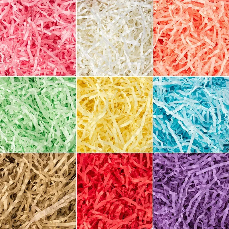 100g Colorful Crinkle Raffia Paper Filler – Shredded Lafite Grass for DIY Wedding, Party, Gift Box & Candy Packaging