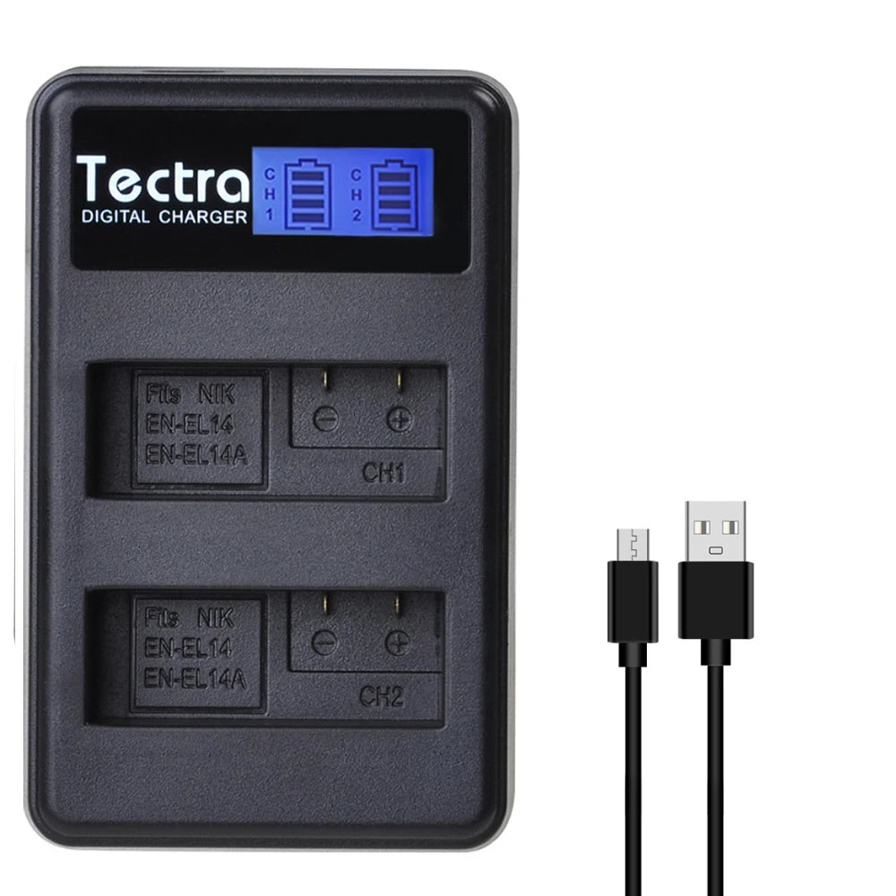 EN-EL14/EN-EL14a Battery Charger – Compatible with Nikon D5200, D3100, D3200, D5100, P7000 Series