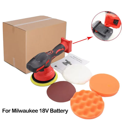8-Speed Cordless Electric Car Polisher – Adjustable Auto Waxing, Sanding & Sealing Tool Compatible with MT/Dewalt/Milwaukee 18V Battery