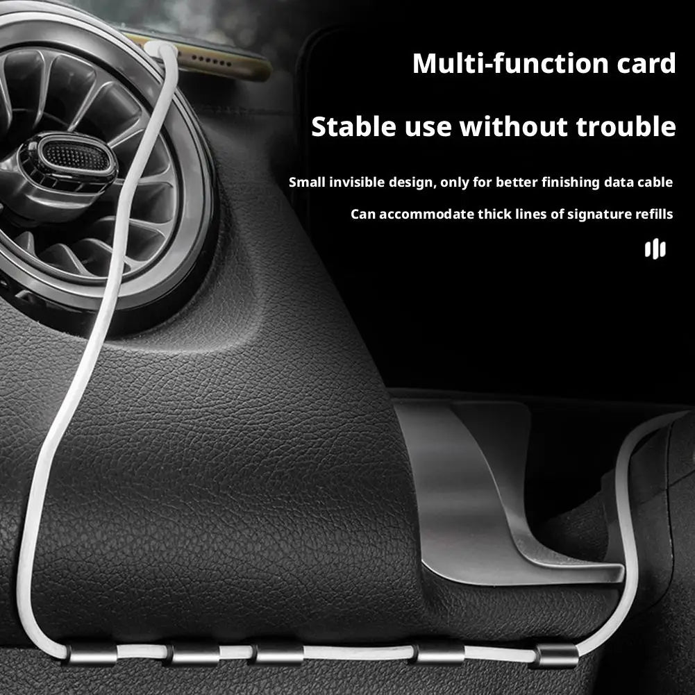 Universal Car Cable Holder - Strong Adhesive Wire Clip Organizer for USB Charger & Data Cable Management