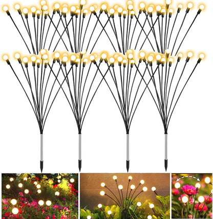 Solar Wind Firefly Garden Lights – LED Outdoor Lawn Lamp with Wind-Driven Effect, Landscape Ground Plug Holiday Garden Decoration
